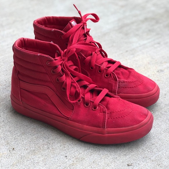all red vans shoes